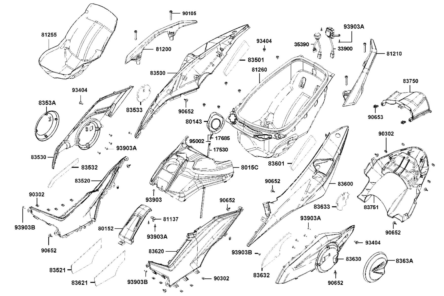 AK550 2022 Body Cover●Luggage Box parts diagram