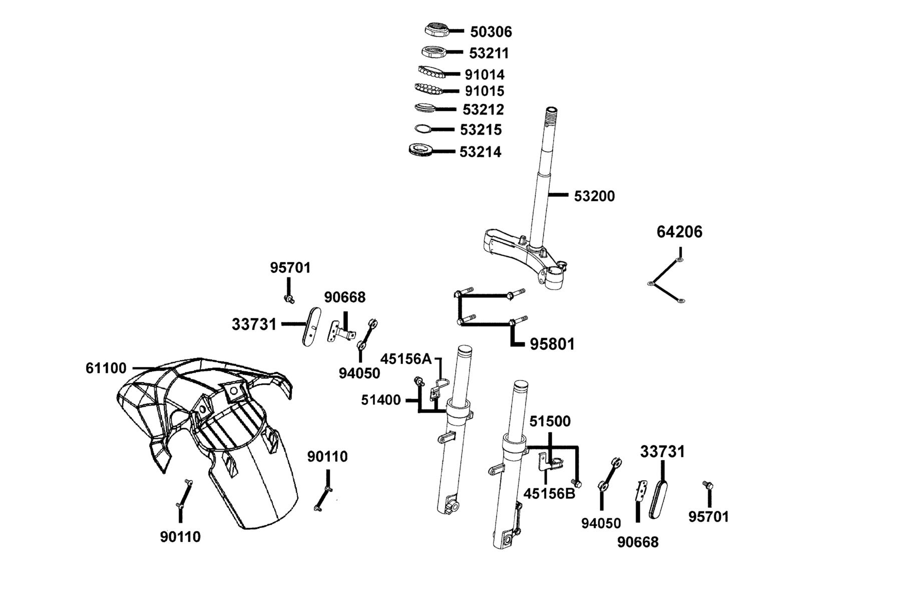 SUPER8 50R ON-ROAD(2017) Stem Steering ● Front Cushion parts diagram