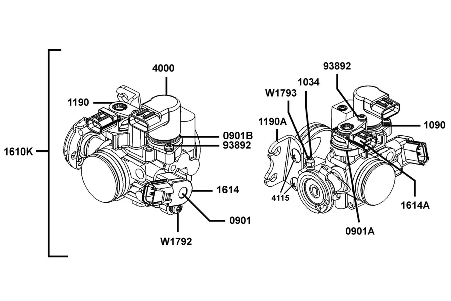 E08 Throttle Body parts diagram