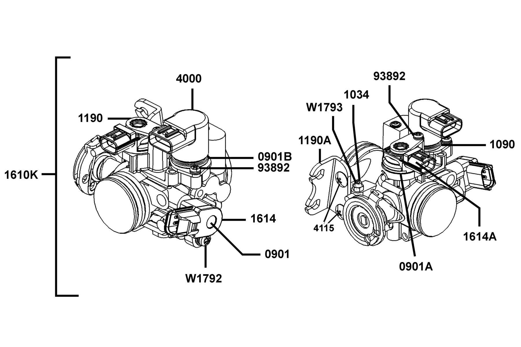 KYMCO XCITING R250i (2009-2010) Throttle Body parts diagram