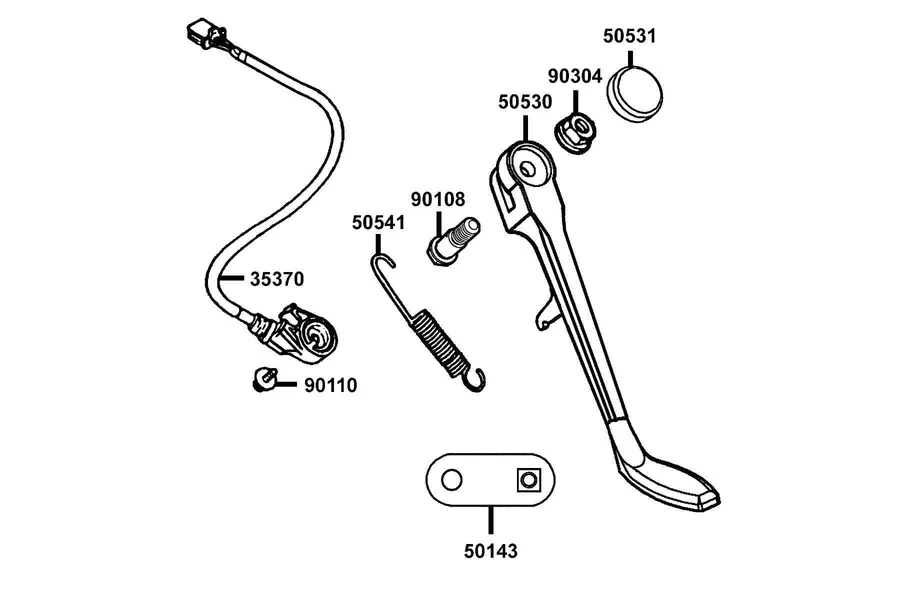 F20 Side Stand parts diagram
