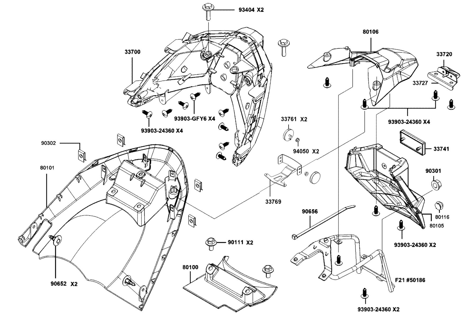 AK550 ST Rear Light●Rear Fender parts diagram