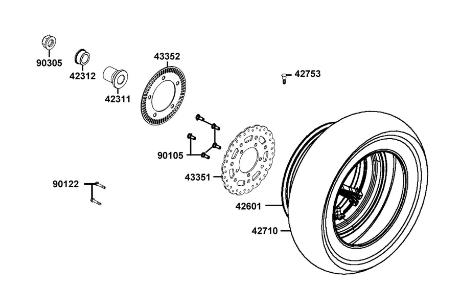 F08 Rear Wheel parts diagram