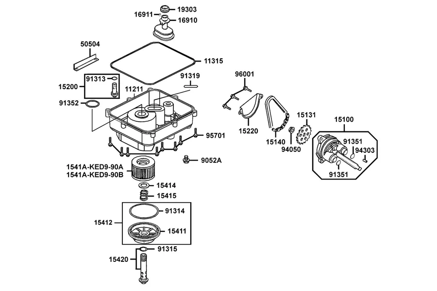 E11 Oil Pump parts diagram