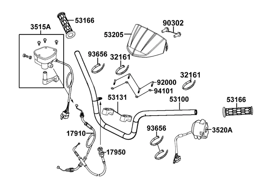 F03 Handle Steering parts diagram
