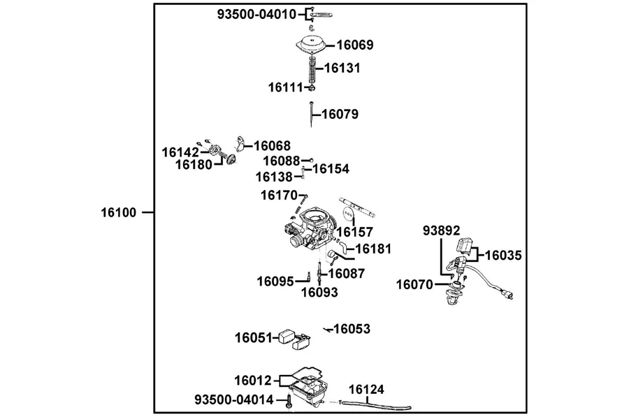 E09 Carburetor parts diagram