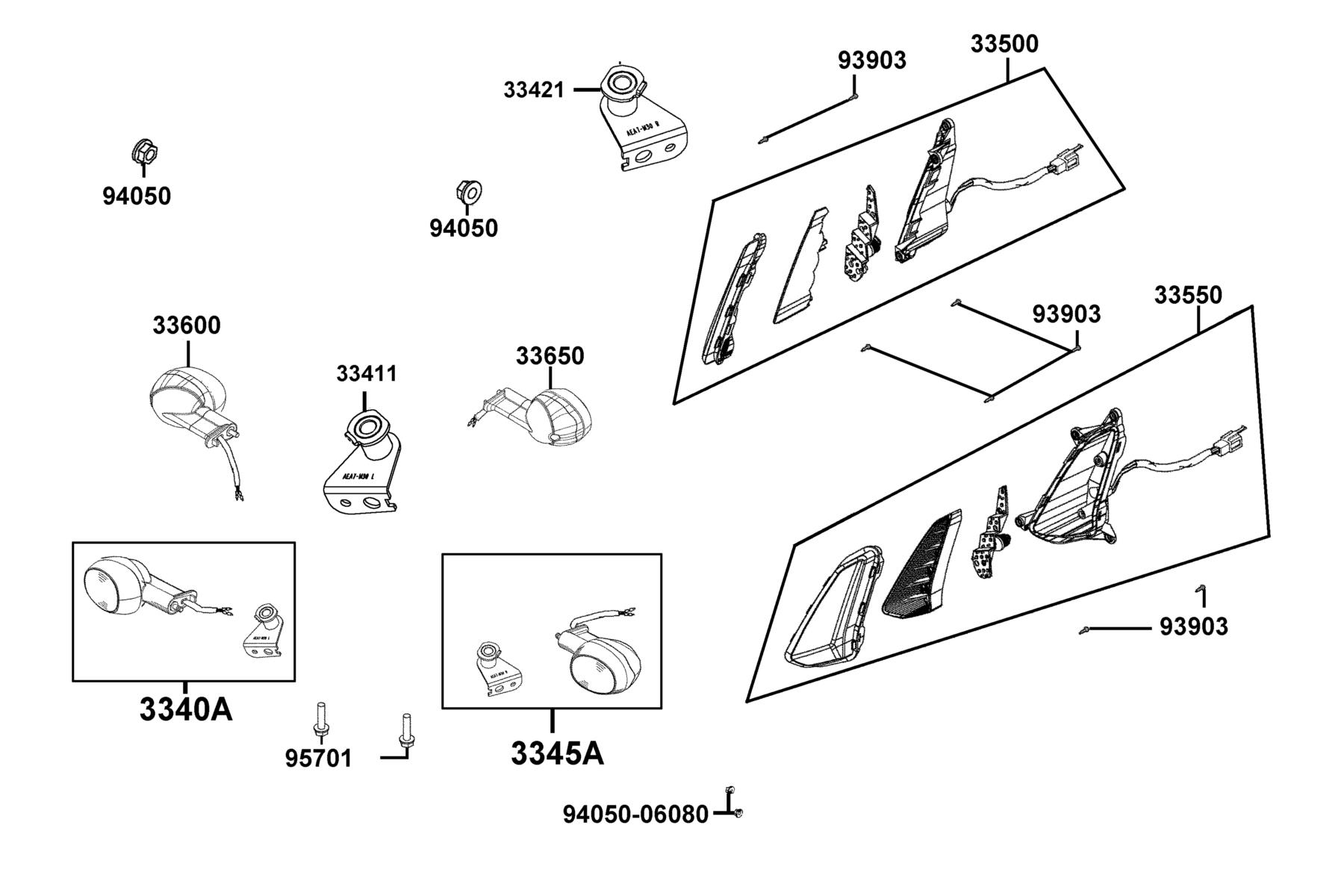 Like 150i ABS (2021) Front Winker parts diagram