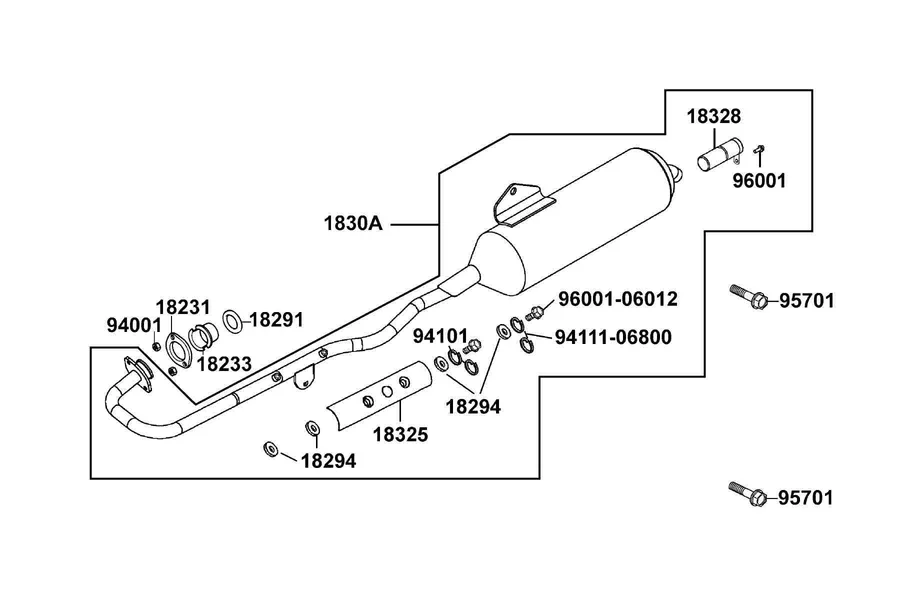 F14 Exhaust Muffler parts diagram