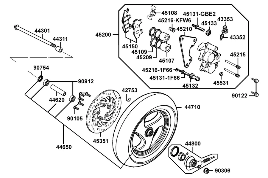 F07 Front Wheel parts diagram