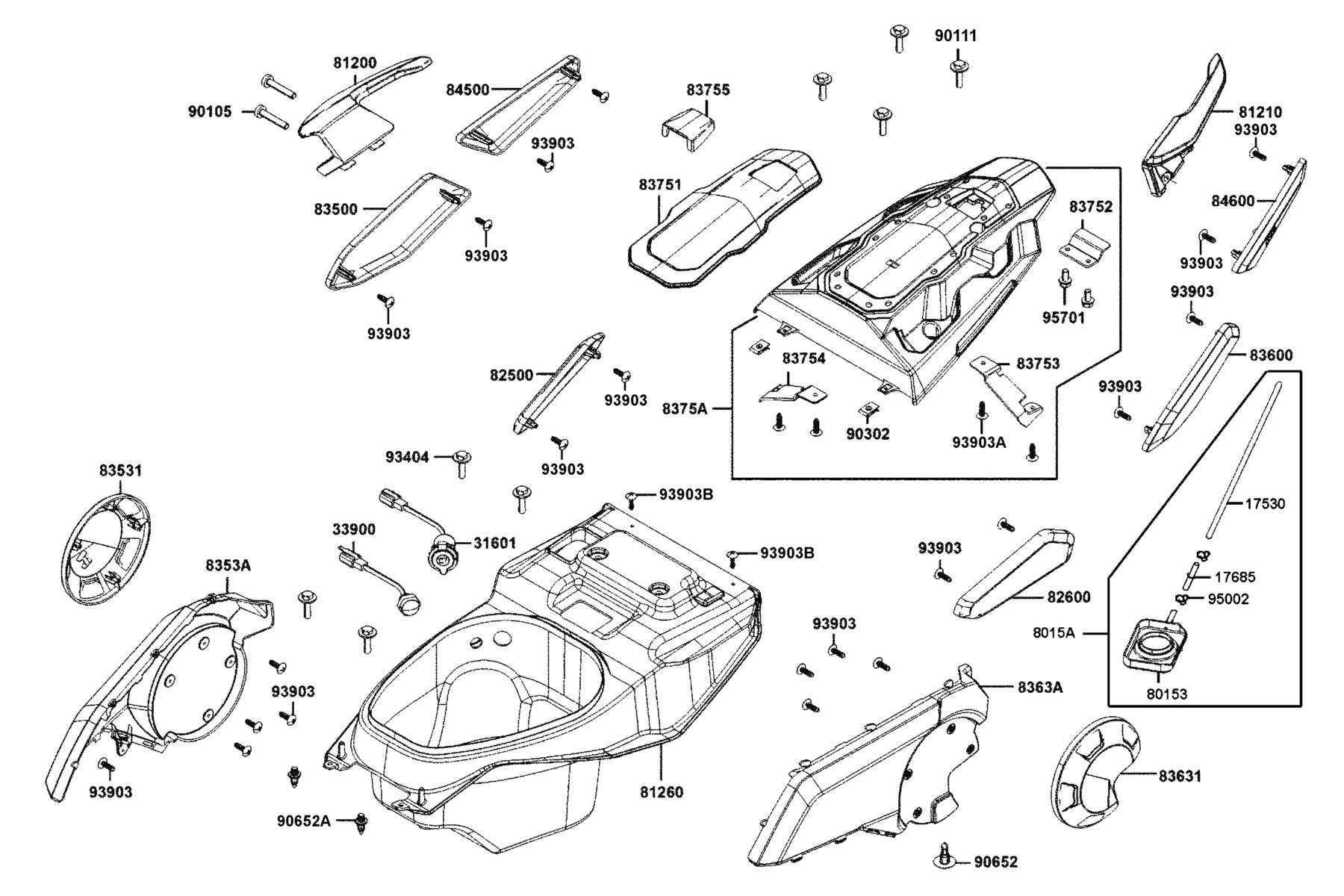 CV3 2023 BOX  LUGGAGE parts diagram