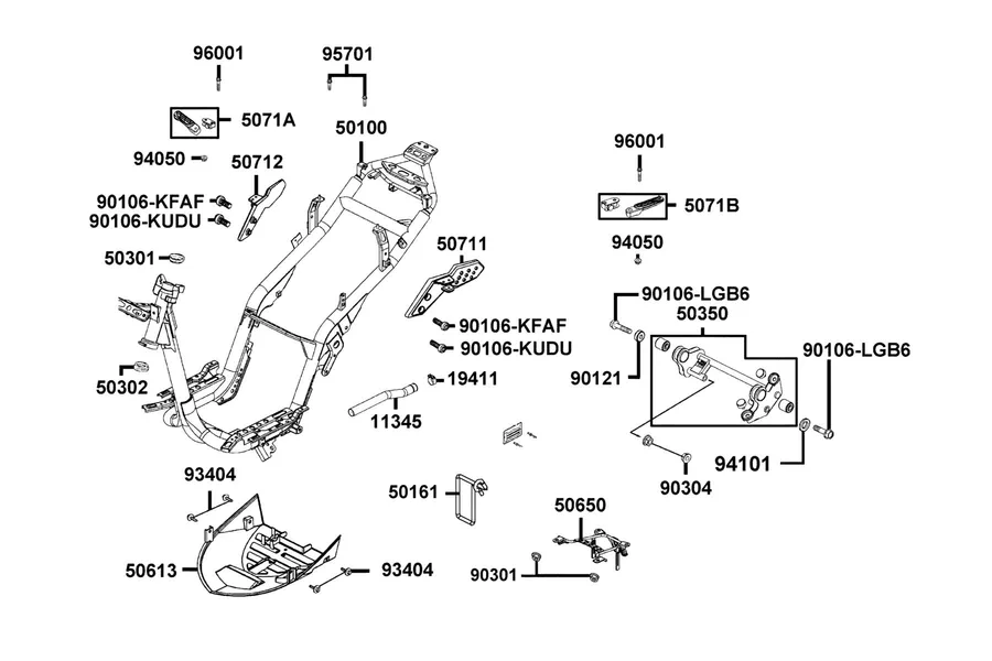 F20 Frame Body parts diagram