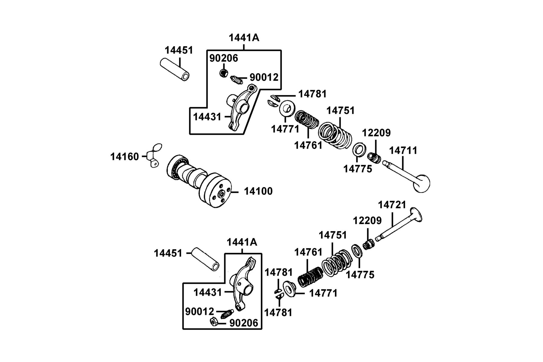 K-PIPE 125(2016~) Valve ● Cam Shaft parts diagram