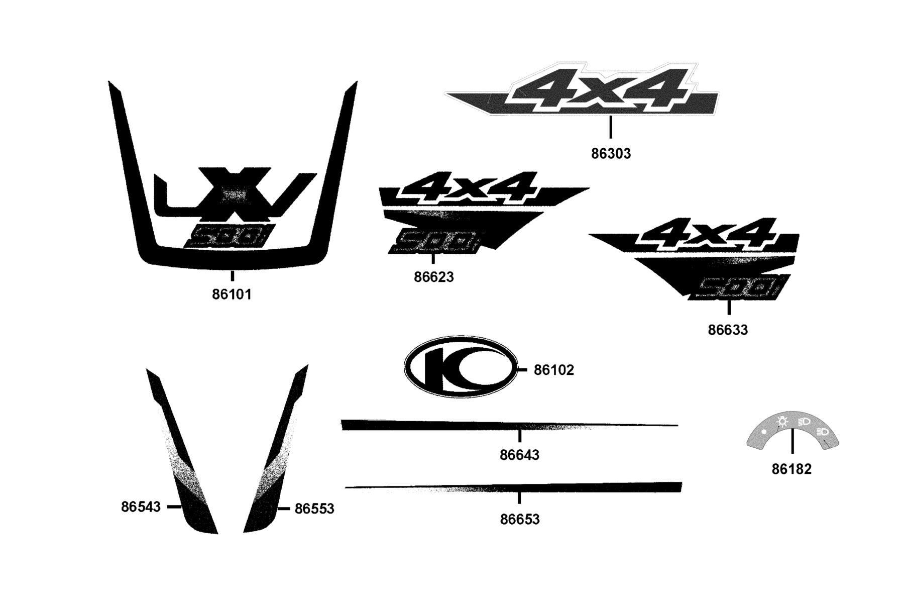 UXV 500i (2017~) Emblem ● Stripe parts diagram