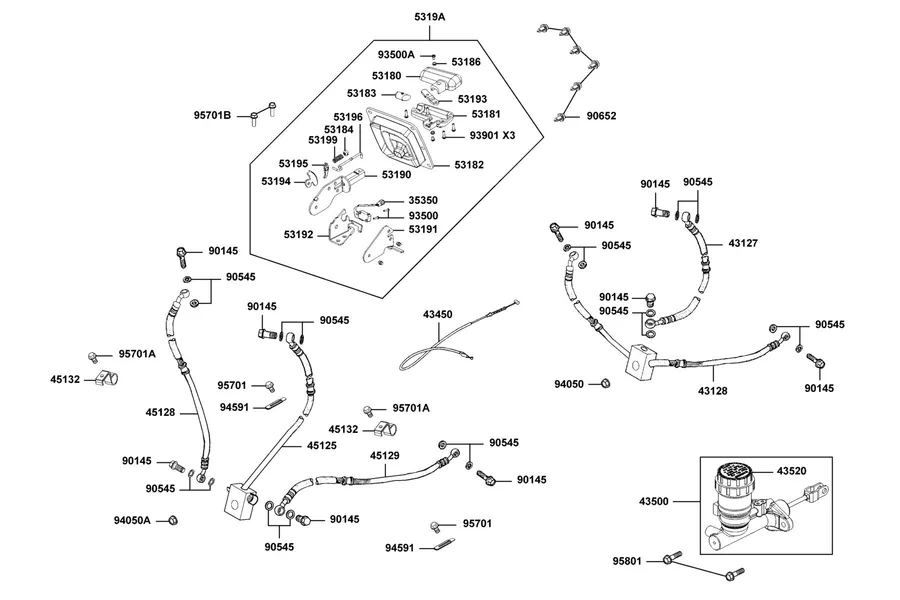 F04 Hose Assy Rr Brk parts diagram
