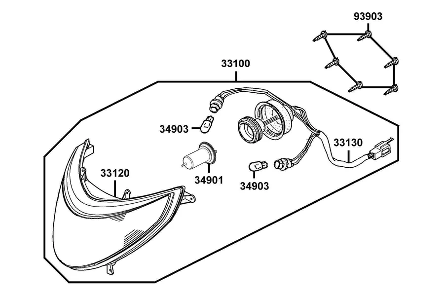 F01 Head Light parts diagram