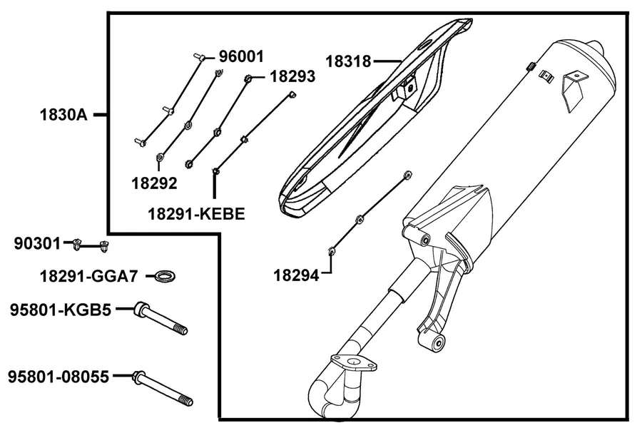 F14 Exhaust Muffler parts diagram