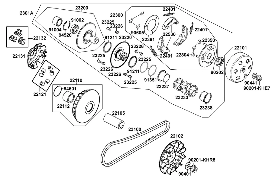 E05 Transmission Pulley parts diagram