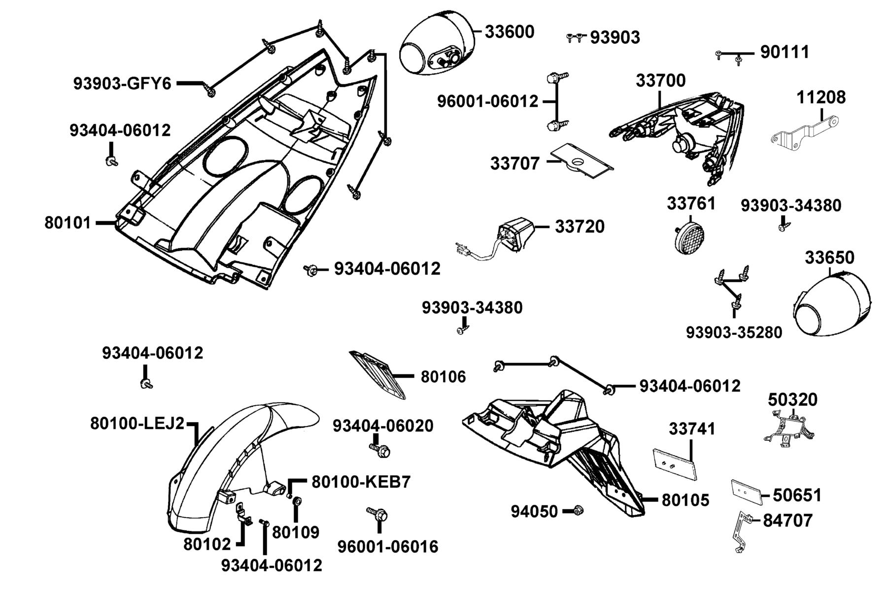 Super 8 50 MY2026 Tail Light parts diagram