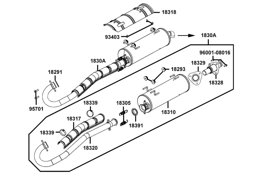 F14 Exhaust Muffler parts diagram