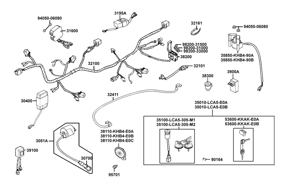 F20 Harness Wire parts diagram