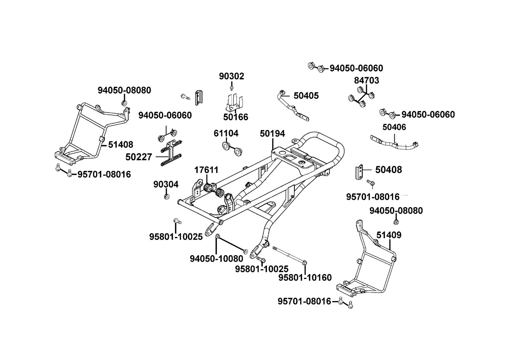 Mongoose 270i(2023MY) Rear Pipe Sub Frame parts diagram
