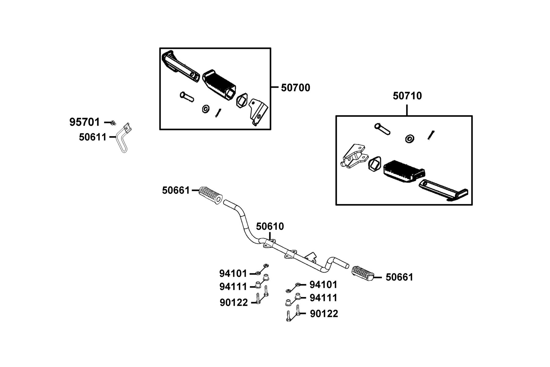 K-PIPE 125(2021) Step Bar parts diagram