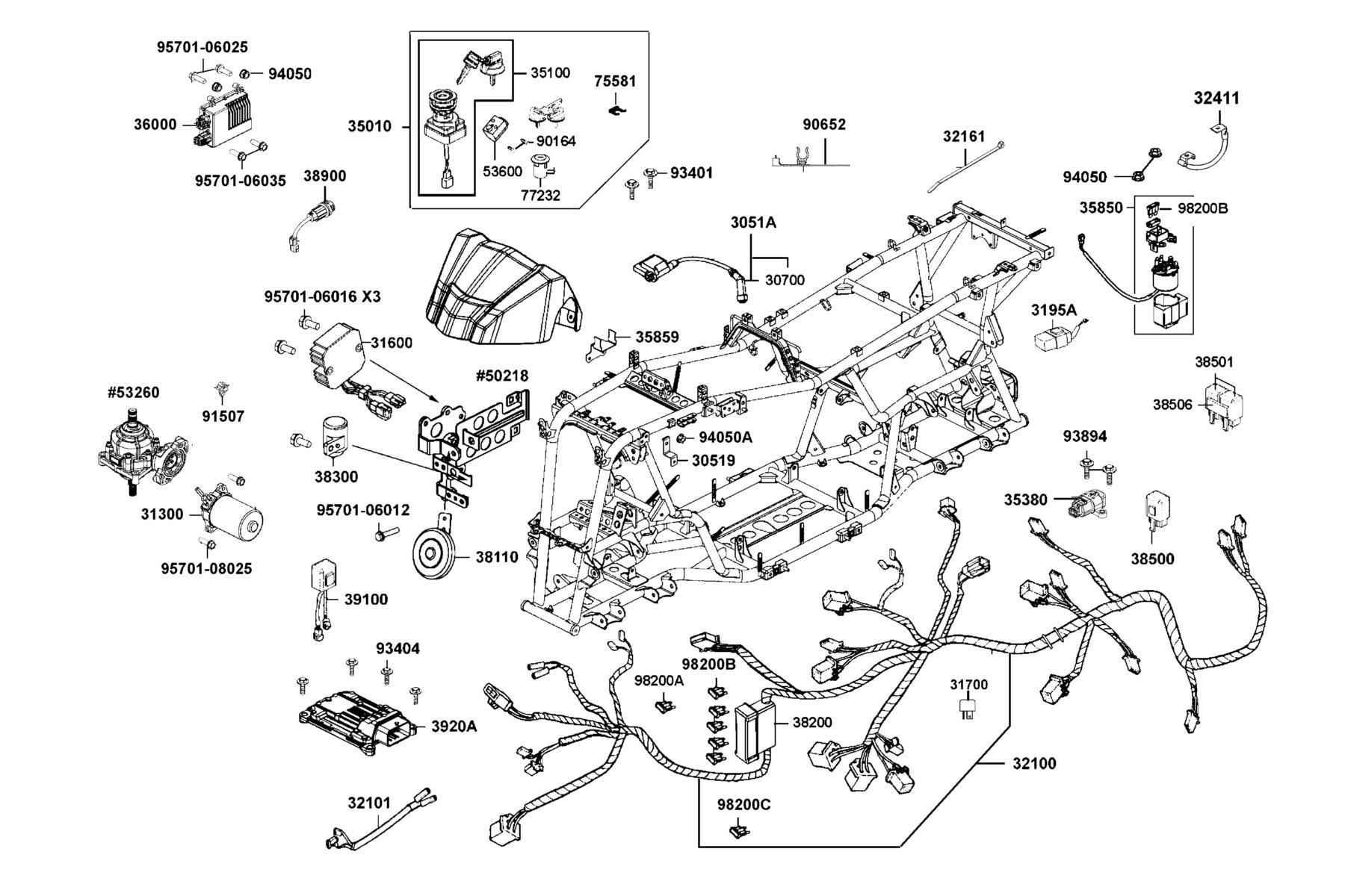 MXU 550(2021) Harness Wire parts diagram