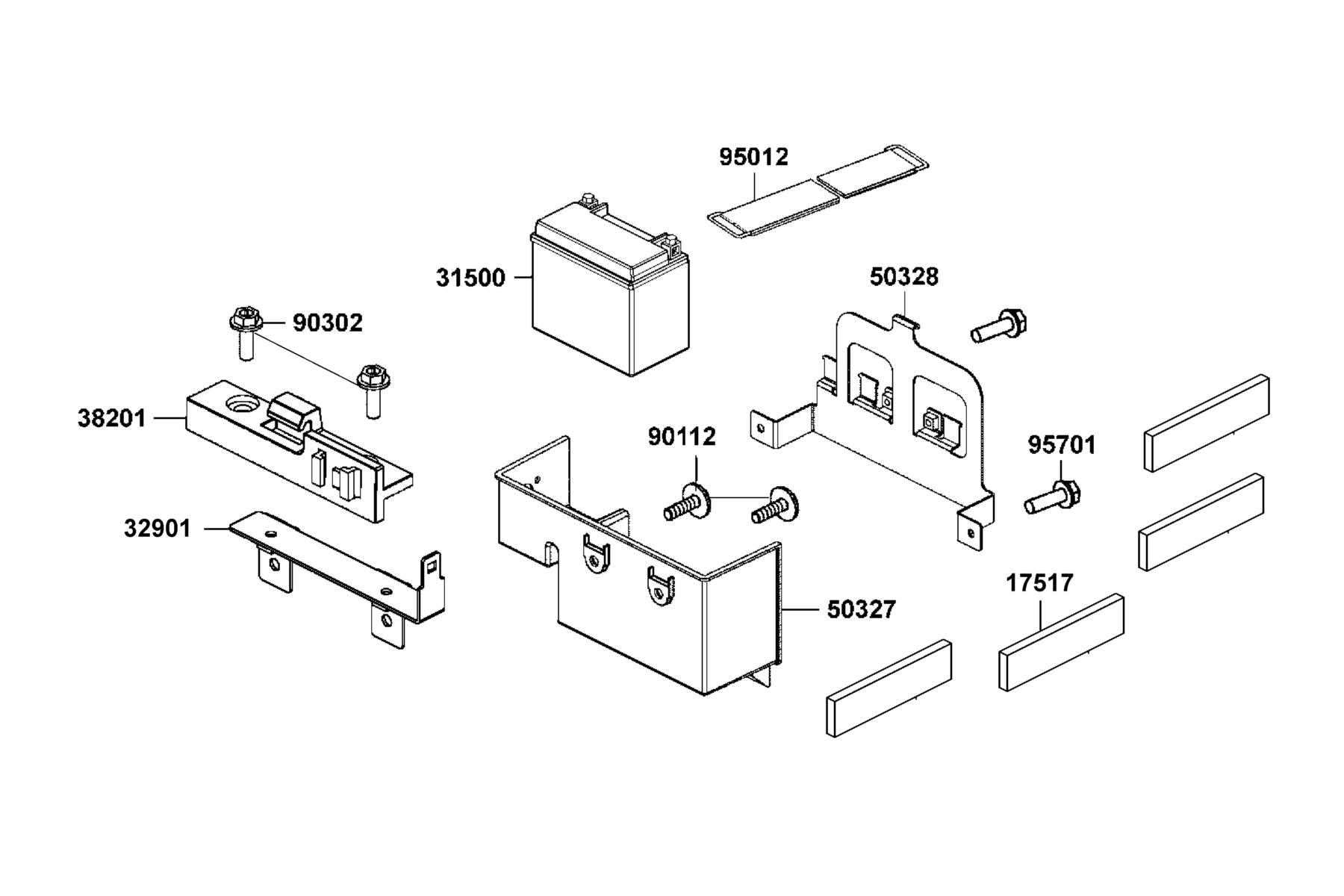 MXU 550i (2026MY) Battery parts diagram