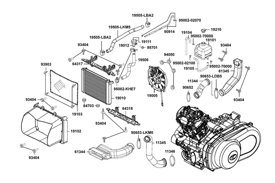 F23 Radiator parts diagram
