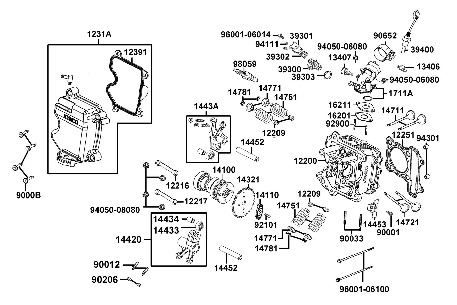 Like 150i ABS (2021) Cylinder Head parts diagram