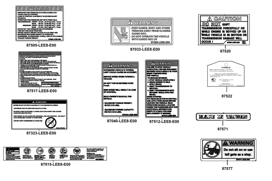 F25 Caution Label parts diagram