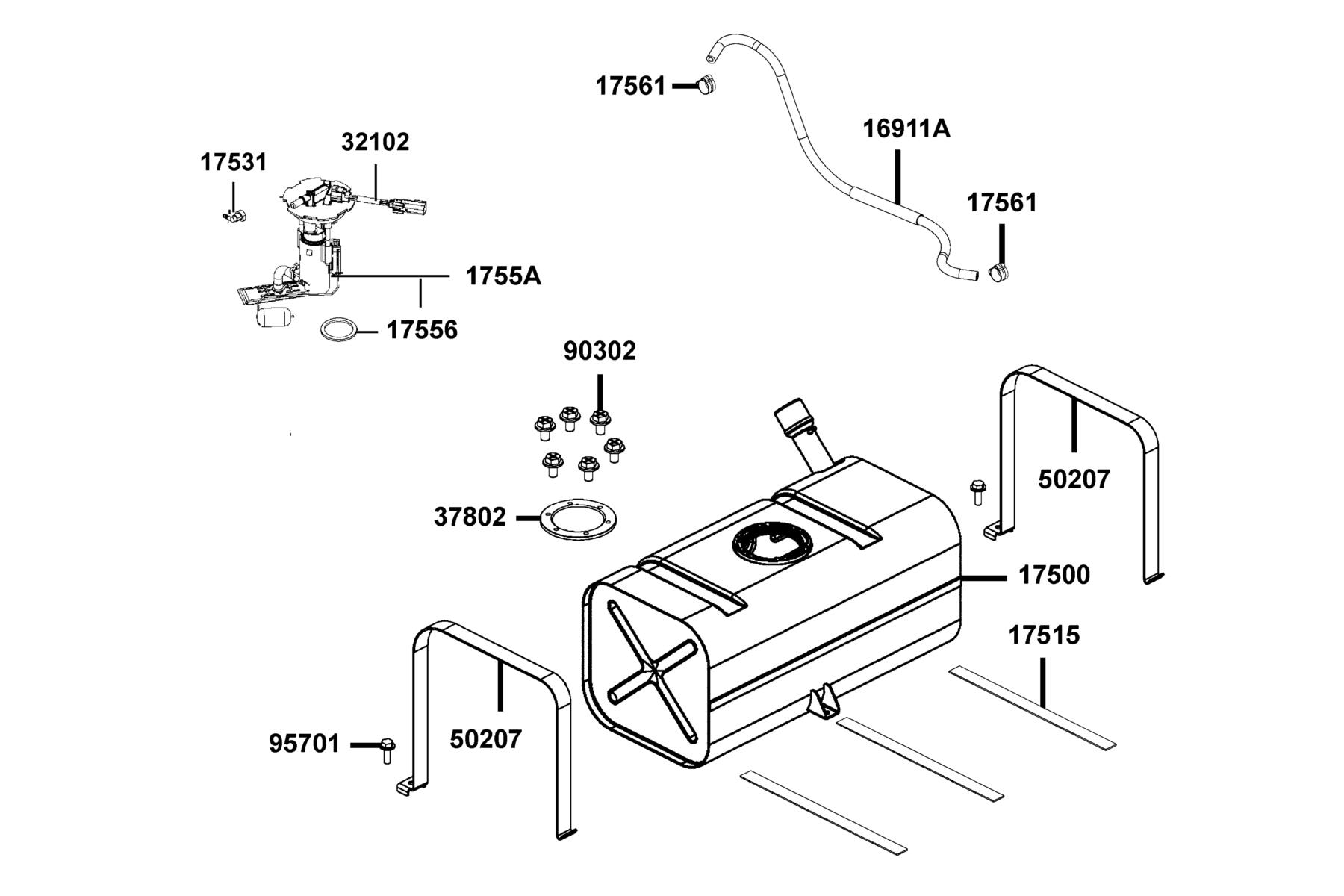 UXV 700i LE (2025MY) Fuel Tank parts diagram
