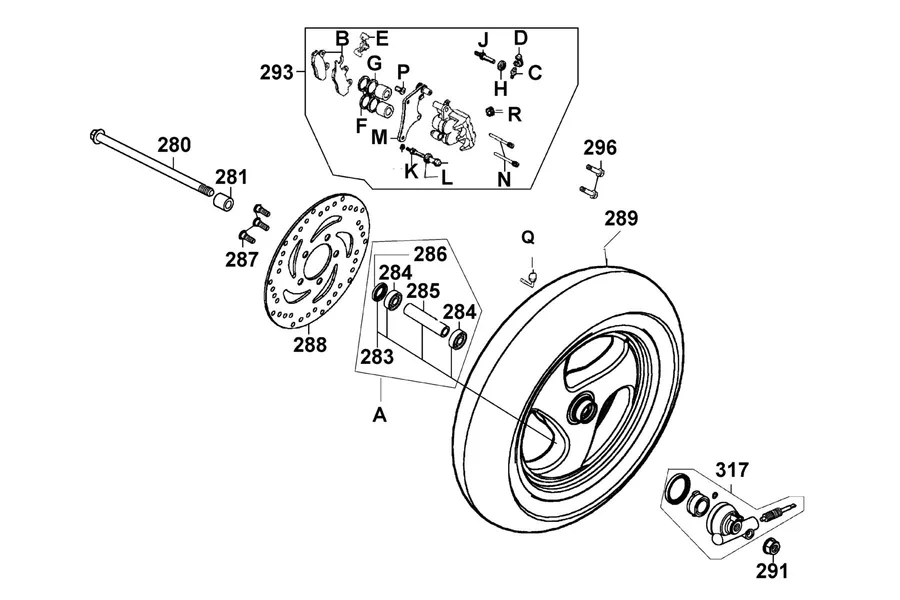 F07 Front Wheel parts diagram