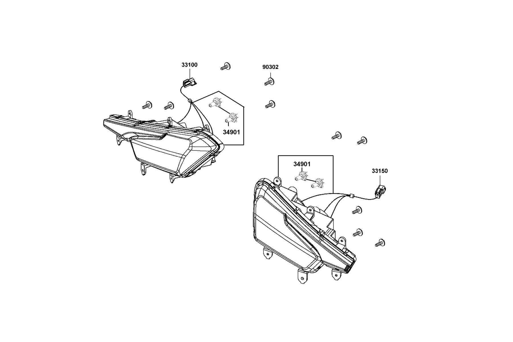 MXU 700i Head Light parts diagram