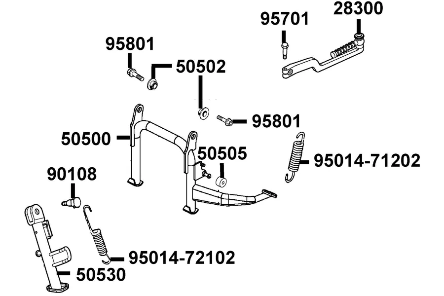 F15 Stand and Kick Starter Arm parts diagram