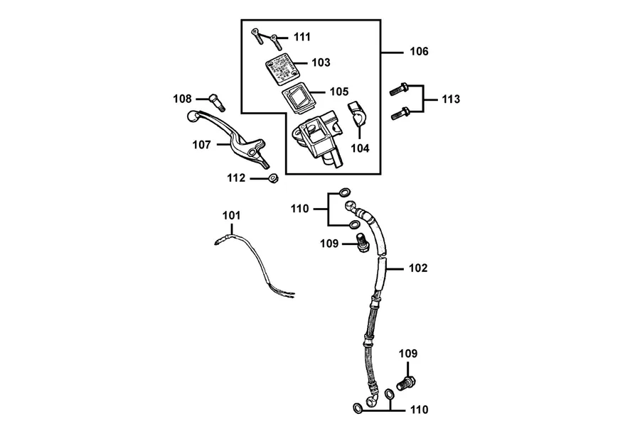 F04 Brake Master Cylinder parts diagram