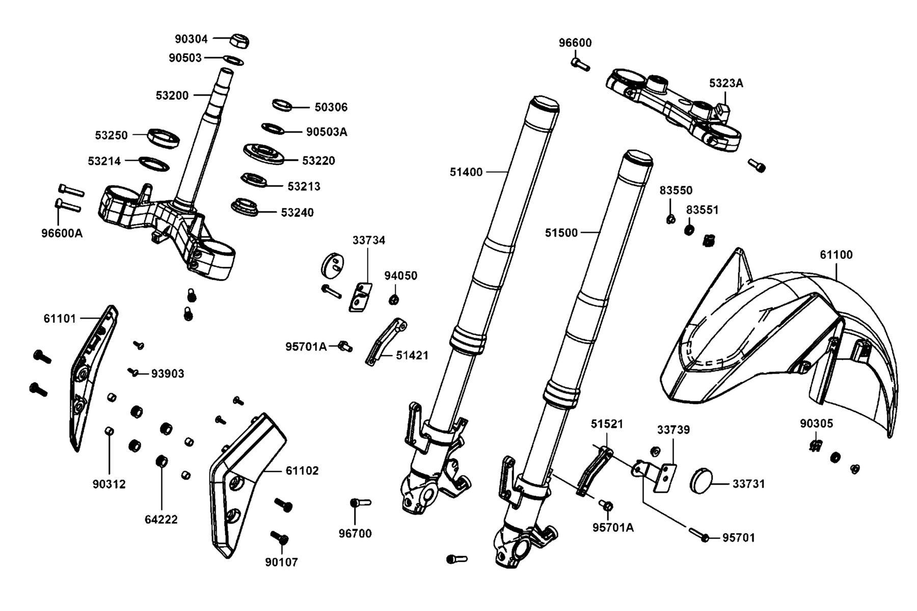 AK550 Front Cushion parts diagram