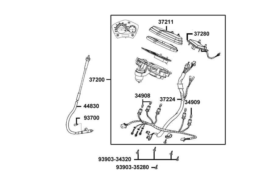 F02 Speedometer parts diagram