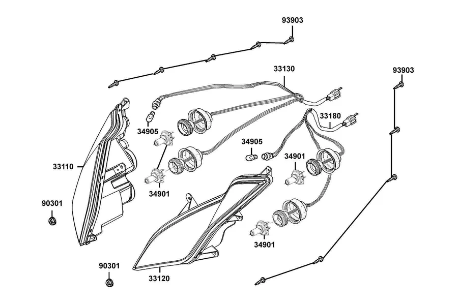 F01 Head Light parts diagram