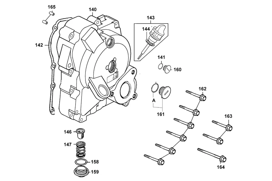 E04 Right Crankcase Cover parts diagram