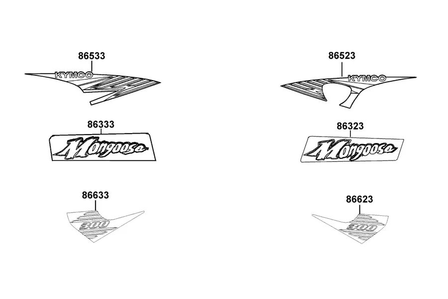 F25 Emblem and Stripe parts diagram