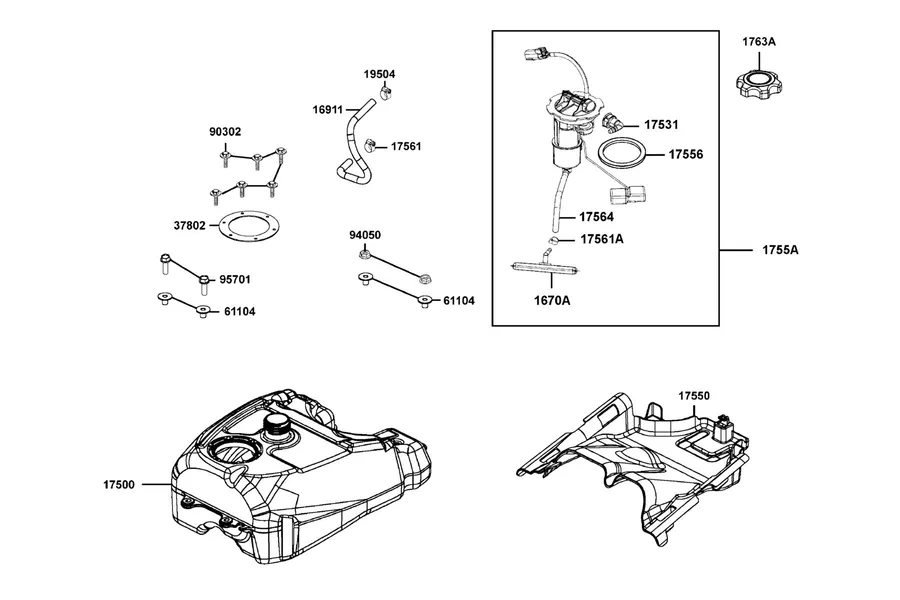 F10 Fuel Tank parts diagram