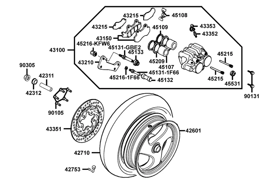 F08 Rear Wheel parts diagram