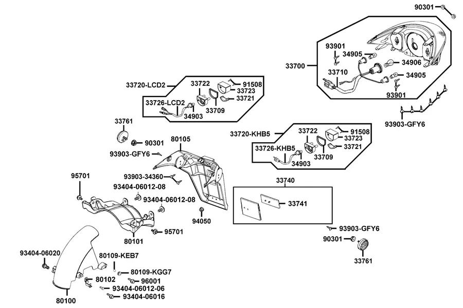 F18 Tail Light and Position Light parts diagram