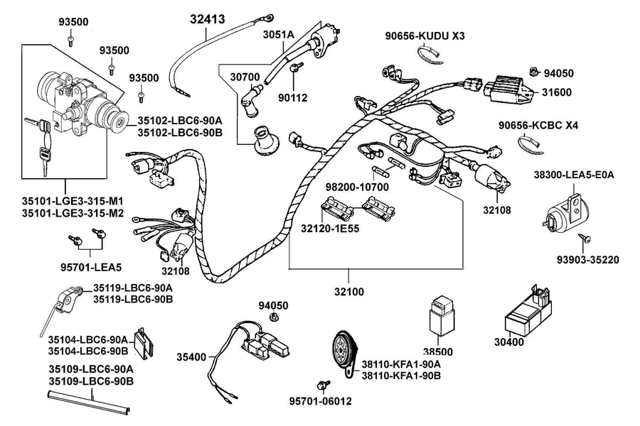 F19 Wire Harness parts diagram