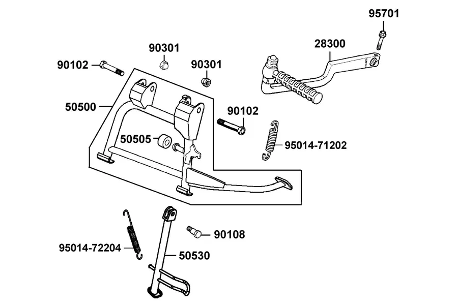 F15 Stand and Kick Starter Arm parts diagram