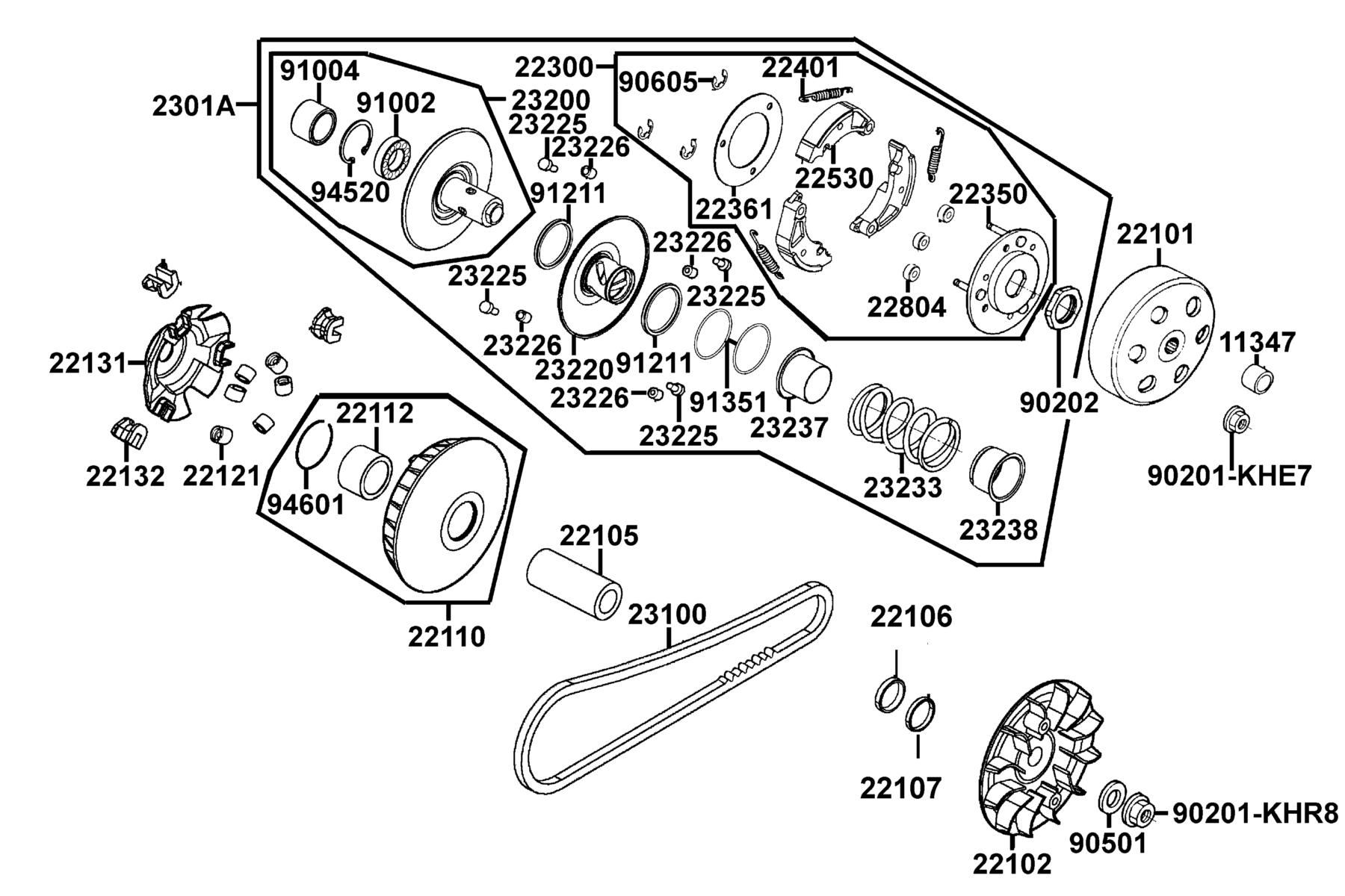 Mongoose 270 (2016~) Drive Pulley parts diagram