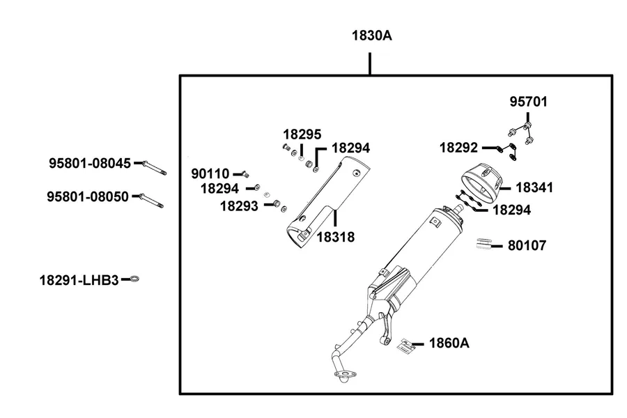 F14 Exhaust Muffler parts diagram