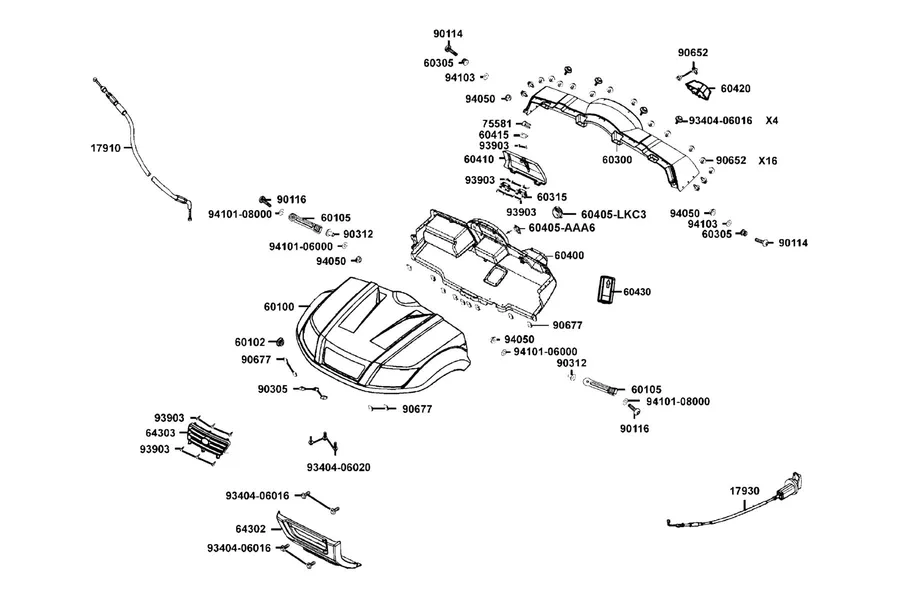 F03 Fender Fr parts diagram