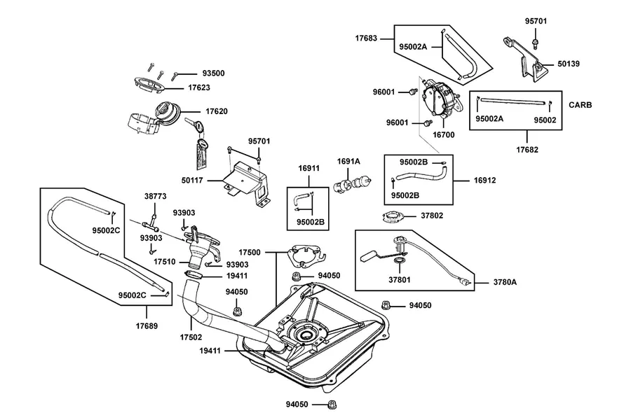 F10 Fuel Tank parts diagram